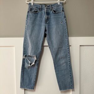 Levi’s Button Fly Wedgie Fit Distressed Jeans